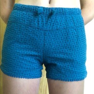 Dark blue fabric shorts
